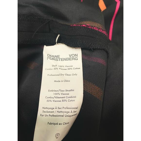 DIANE VON FURSTENBERG Striped Crossover Multicolor Sleeveless Jumpsuit US 8 - Picture 13 of 14